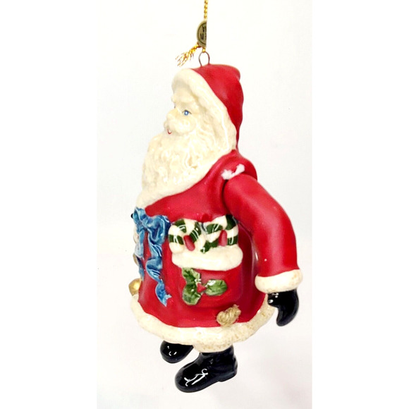 Dillard's Trimmings Set Of 2 Santa Bell Ornaments Arms & Legs Move - Picture 8 of 11